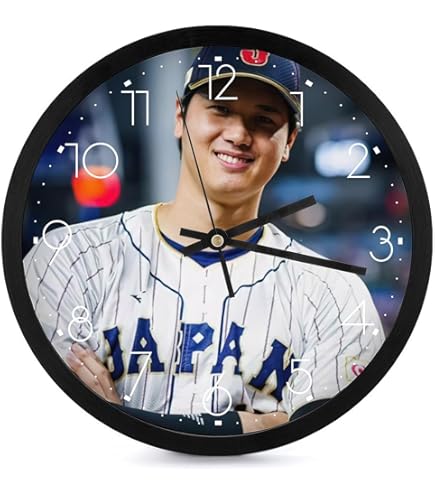 Amazon.co.jp: シンプル 壁掛け時計 2023 WBC 侍JAPAN 大谷翔平 野球